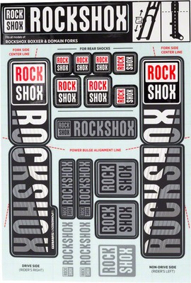 Fork Decal Kits - RockShox Fork Decal Kit - 35mm Dual Crown, White -
