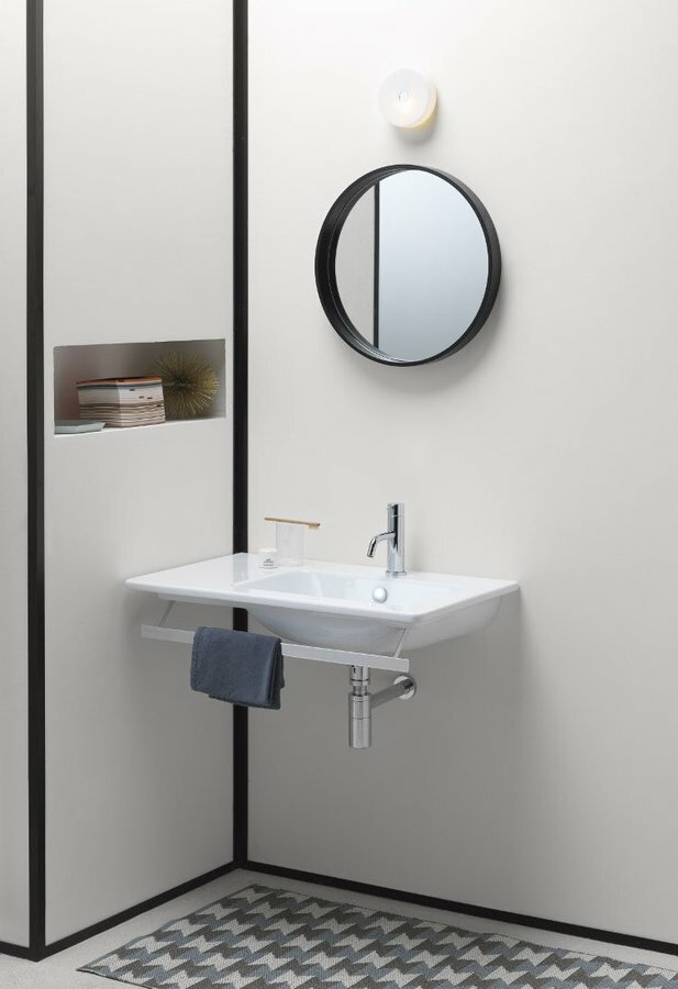 Waschtisch mit Ablage links Einbauwaschbecken 80x50 cm Waschbecken