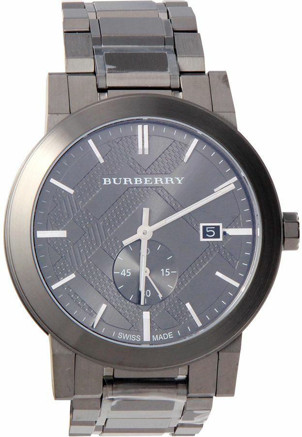 Pre-owned Burberry City Gunmetal Gray Tone,stainless Steel Bracelet Watch Bu9902