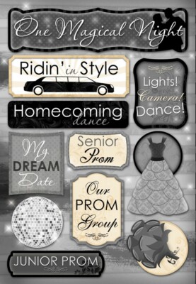 Scrapbooking Crafts KF Stickers Magical Night Prom Limo Homecoming Dream Dress ()