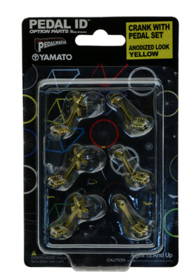 Pedalmafia Pedal ID 1:9 Scale Track Bicycle Crank with Pedal Set Yellow NOS