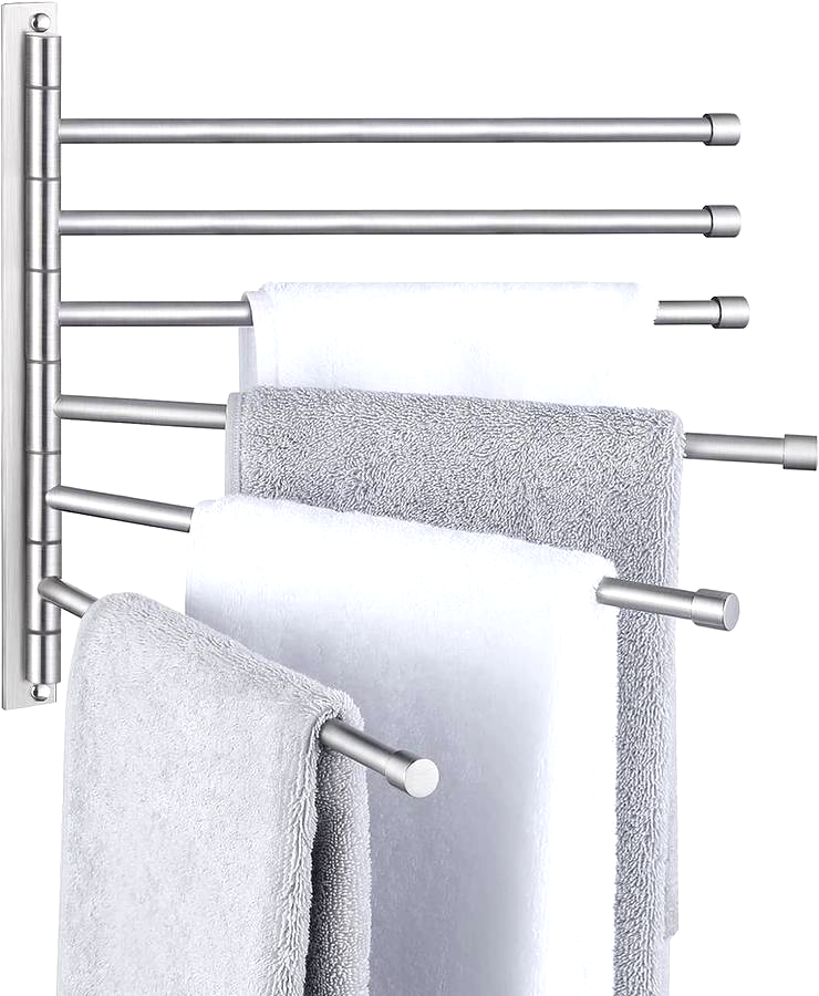 Bar, 6-bar Folding Arm Swivel Hanger Bathroom Storage