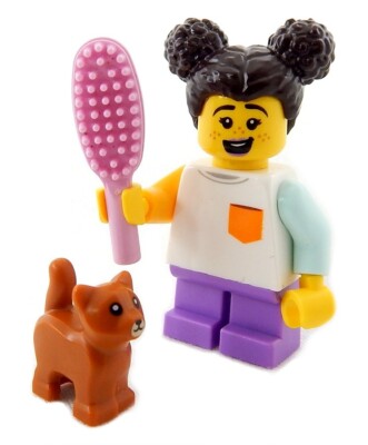 NEW LEGO GIRL with KITTEN MINIFIG LOT cat minifigure city town animal female