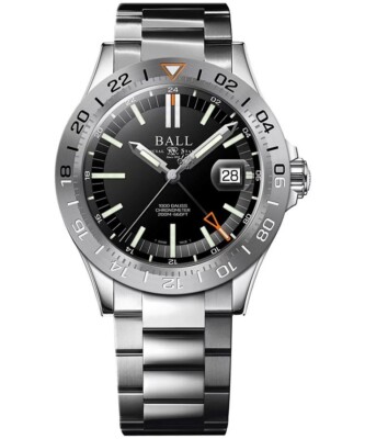 NEW BALL ENGINEER III OUTLIER GMT COSC 40MM BLACK DIAL 1000 GAUSS DG9000B-S1C-BK