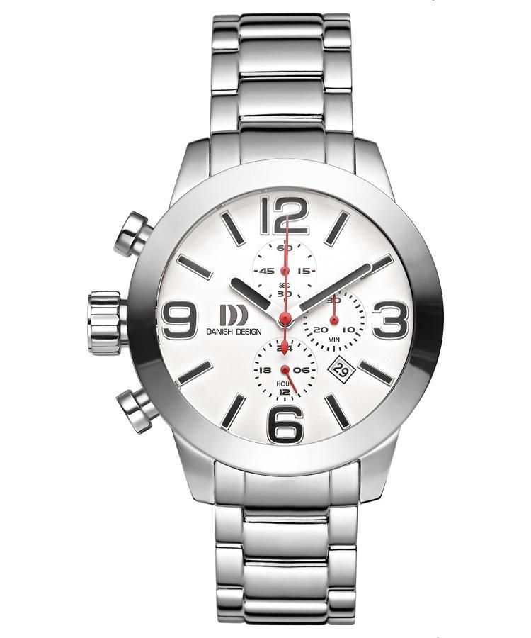 Pre-owned Danish Design Iq62q916 48mm Chronograph Stainless Steel Quartz Sport Men's Watch