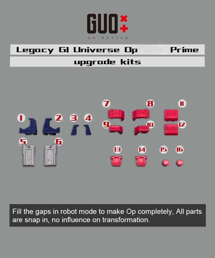 IN STOCK 3D DIY Filler Upgrade Kit For Legacy United G1 OP Prime -GO BETTER