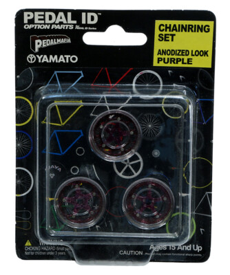 Pedalmafia Pedal ID 1:9 Scale Track Bicycle Chainring Set Purple NOS