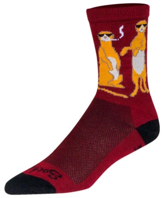SockGuy Crew Kool Kats Socks - 6'', Burgundy, Small/Medium