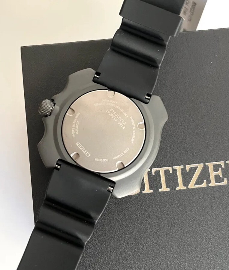 Pre-owned Citizen Promaster Green Dial Dive Titanium Eco Drive Sports Watch Bn0227-25x