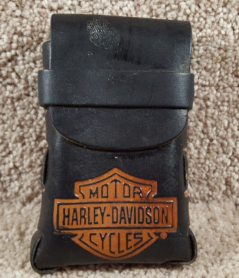 HARLEY DAVIDSON Metal Motorcycle Biker Engraved Case