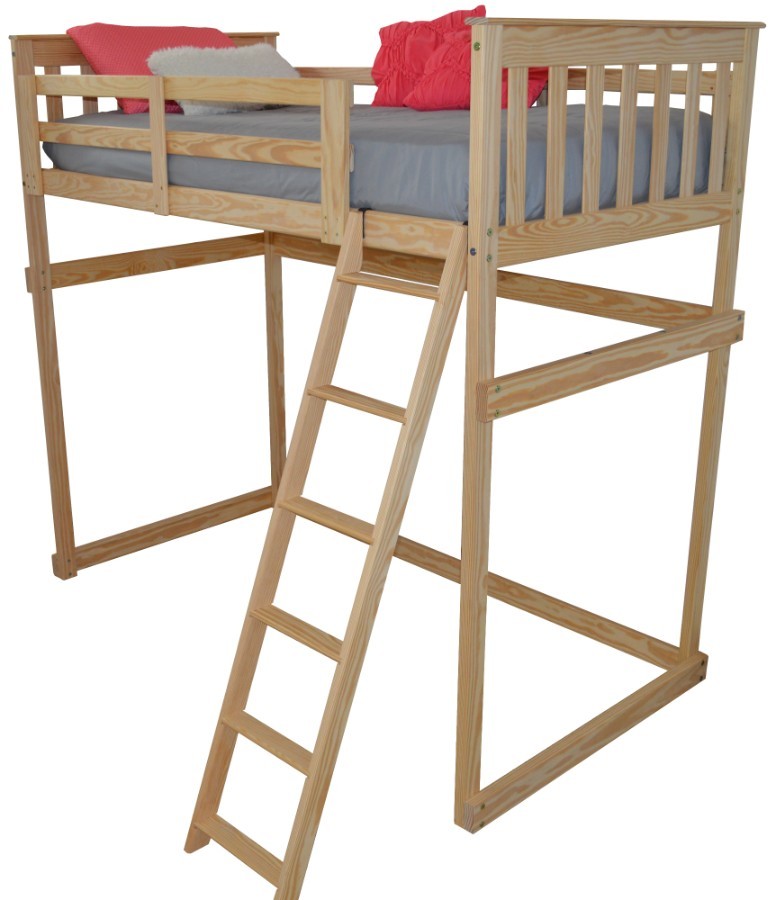 VersaLoft Amish-Made Yellow Pine Twin Mission Loft Beds by A&L Furniture Company