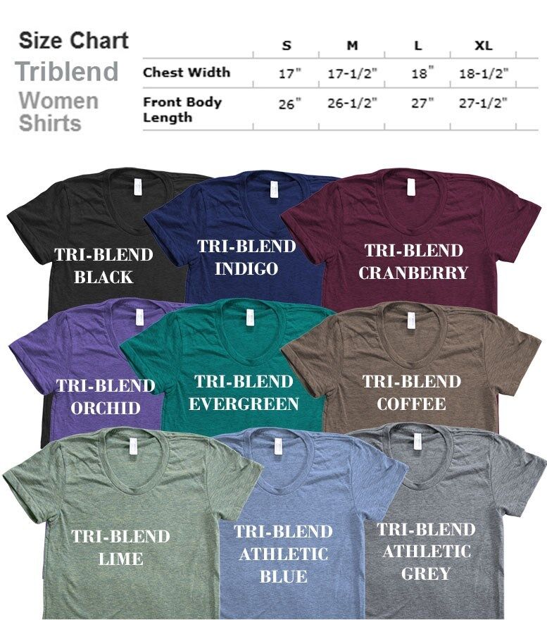 American Apparel Tri Blend Size Chart