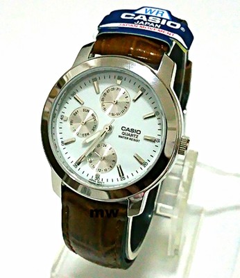 latest casio mens analog quartz watch fashion leather day date