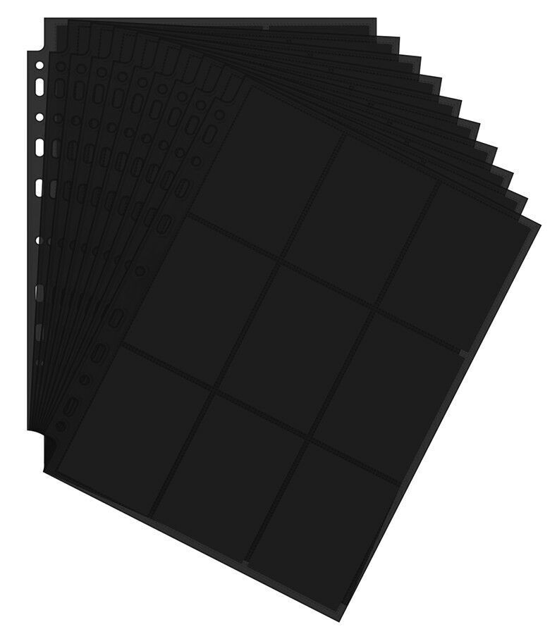 50x 18-Pocket Pages Schwarz / Black Arkero-G