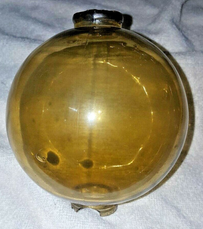 Antique Amber Glass Lightning Rod Ball