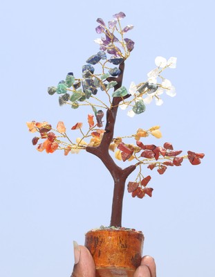 150+ 7 Chakra Carnelian Lapis  Amethyst Golden Branches Bonsai Tree 8-9.5'' JW