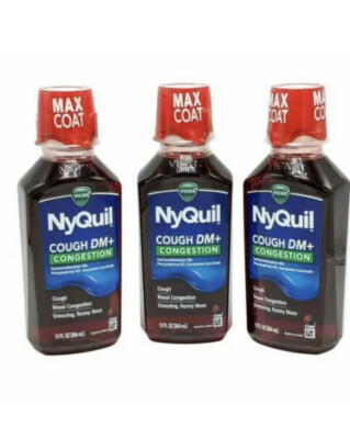 3 Pack NyQuil Severe Cough DM+ Congestion nighttime Liquid 12 Oz Each EXP 09/22