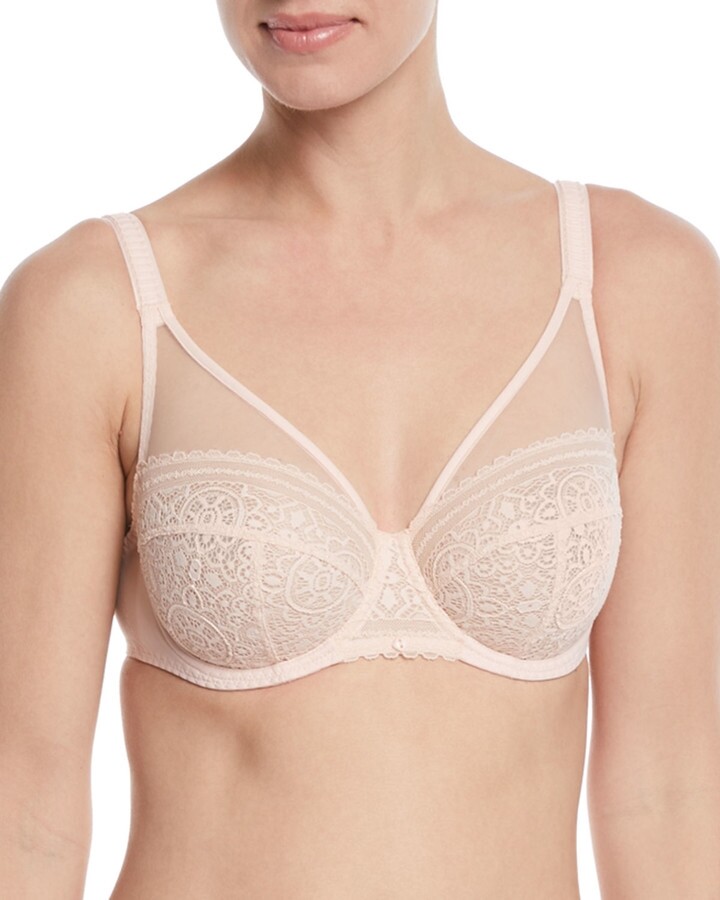 Maison Lejaby 272069 Women's Corset Beige Mandala Full-Cup Lace Bra Size 36G
