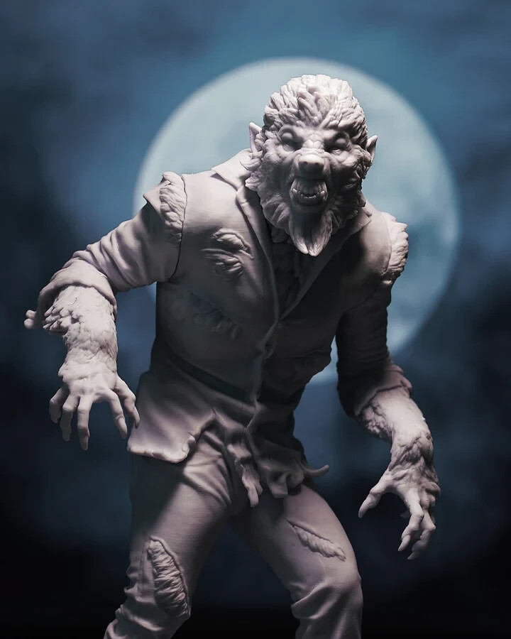 Wolfman Resin Model Kit, Fan Art Horror. Many Scales Available