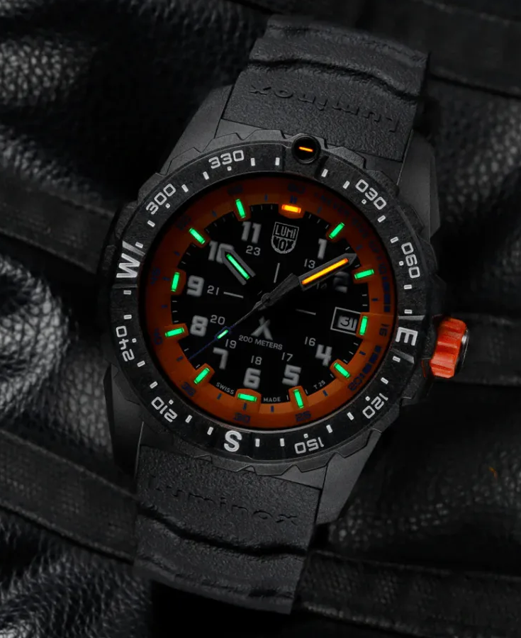 Pre-owned Luminox Men's Watch Bear Grylls Survival Quartz Orange Dial Black Strap Xb.3739