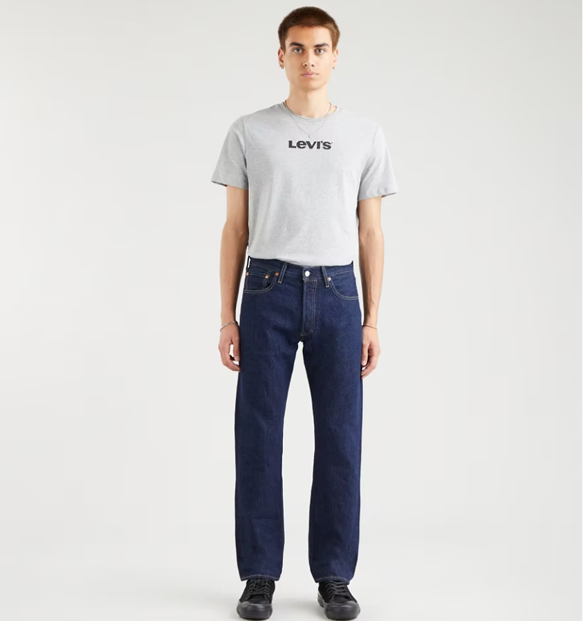 Levis 501 Original Fit Jeans Rinse Dark Blue Wash New With Tags