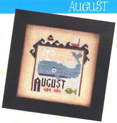 Heart in Hand AUGUST Joyful Journal Cross Stitch Leaflet ONLY ~ summer / whale