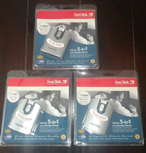 SanDisk ImageMate USB 2.0 5-in-1 Card Reader/Writer SDDR-99-A15. New lot of 3.