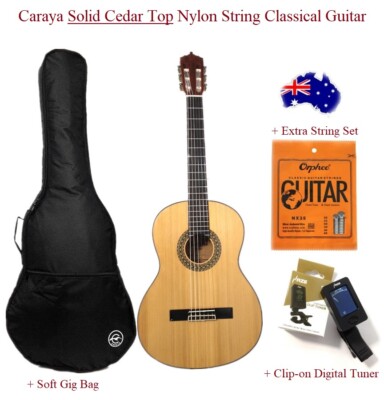 4/4 Caraya Solid Cedar Top Nylon String Classical Guitar+Free Gig Bag. SCG-978/N
