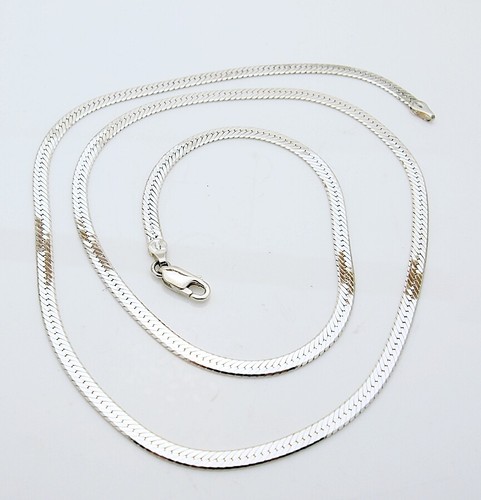Sterling Silver Herring Bone 24 Inch Necklace