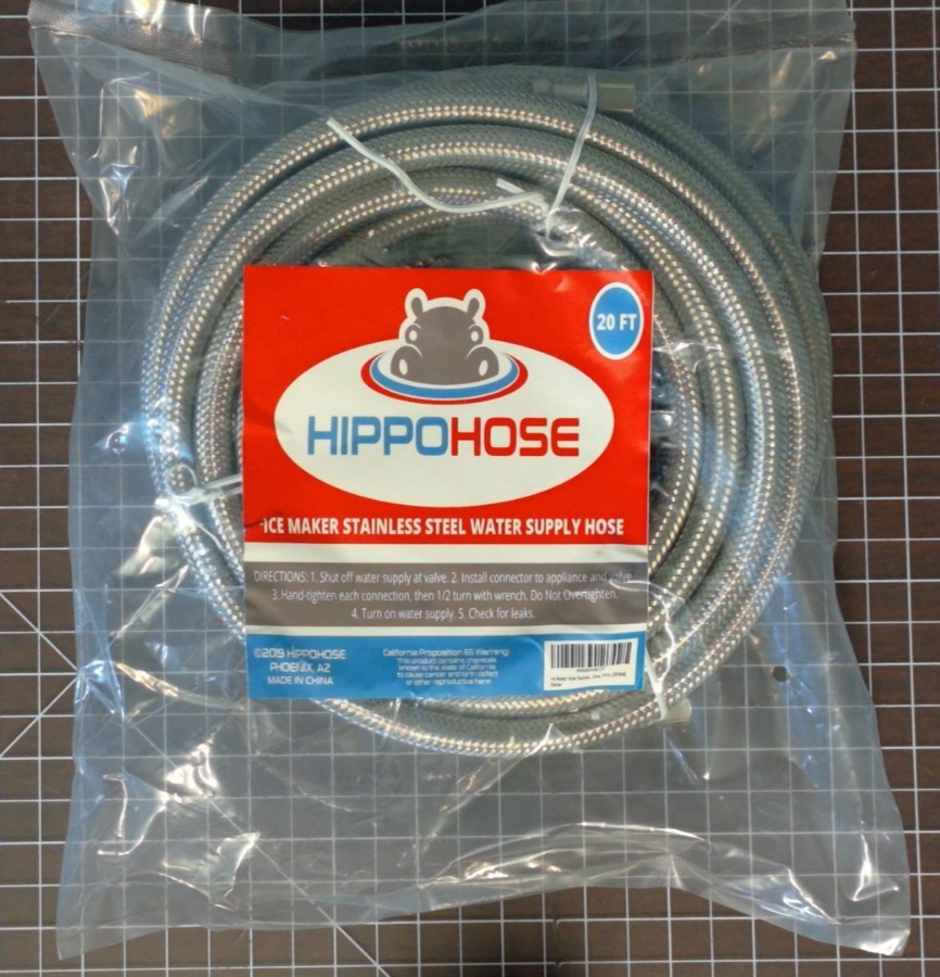 Hippo Hose Ice Maker Stainless Steel Water Supply Hose 20 FT