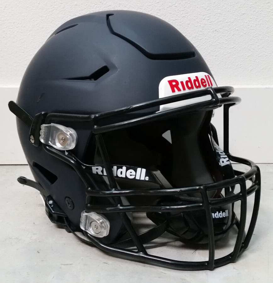 Riddell Speed Flex Football Helmet, Chinstrap Matte Navy Blue Youth Medium 2021