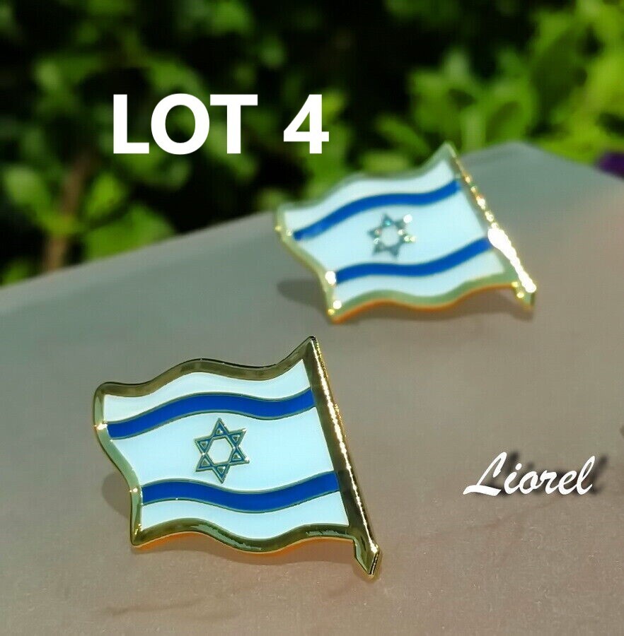 Lot 4 Israeli flag badge lapel pins, STAND WITH ISRAEL, holy bible land of Zion