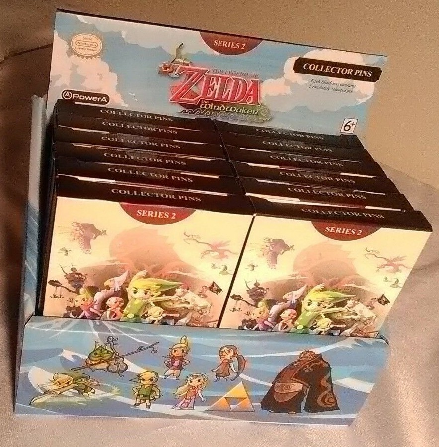 Legend of Zelda The Wind Waker Set of 12 Collectable Pins in Store Display   SB