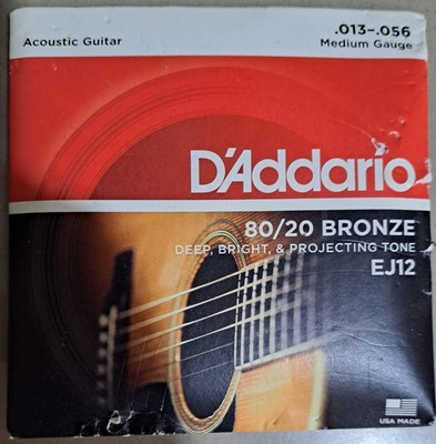 D'Addario EJ12 80/20 Bronze Medium Acoustic Guitar Strings (.013-.056)