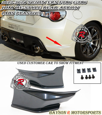 Fits 12-16 Scion FR-S Toyota 86 12-21 Subaru BRZ OE Style Rear Lip Aprons ABS   