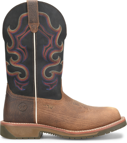 Pre-owned Double-h Boots Men's 12” Belgrade Composite Toe Non-metallic Ice™ Roper Work Boo In Brown