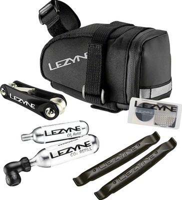 Lezyne M-Caddy Seat Bag Twin Speed Drive 16g CO2, Rap6 Tool SmartKit Tire Levers