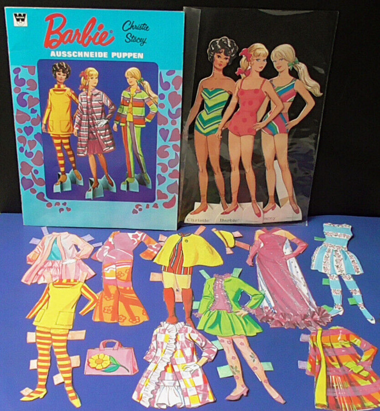 Vintage *Whitman* Barbie Christie Stacey * Ausschneide Puppen *Paper Dolls* 60er
