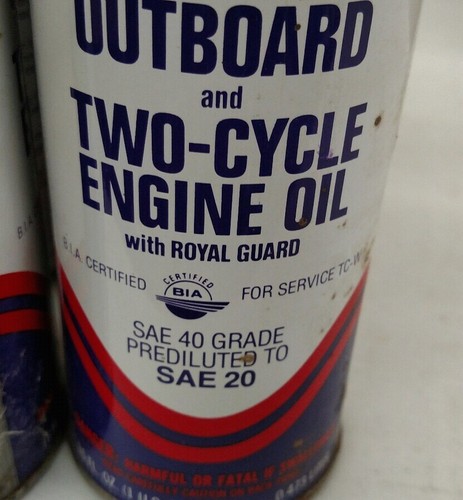 Vintage 1980's Texaco 50-1 Outboard Two-Cycle Engine Oil SAE 20 5-Pack full cans
