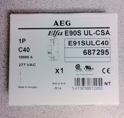 AEG ELFA E90S UL-CSA E91SULC40 CIRCUIT BREAKER 40A 1P 277VAC NEW!! QUANTITY!!