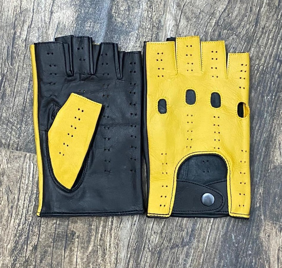 Driving Gloves Fingerless Car Motorcycle Real Leather Police Driver Gloves B-62