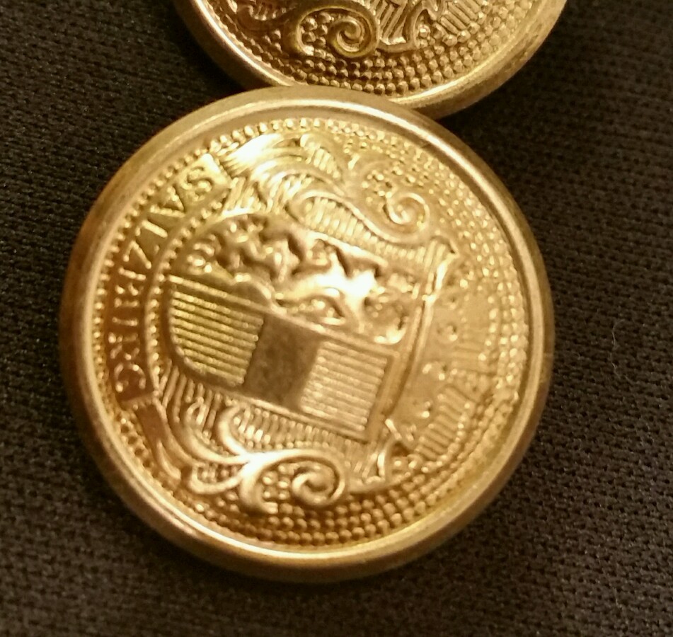 Waterbury Metal Buttons Lot of 10 Salzburg Heraldic Crest Gold Color 81290 NEW