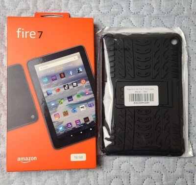Amazon Fire 7 12th Generation 16GB Wi-Fi 7'' Black New In Box Bundle With Case