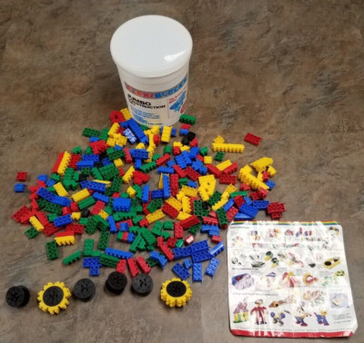 FLEXIBLOCKS JUMBO CONSTRUCTION SET 300+ Pieces 6 wheels building blocks bucket
