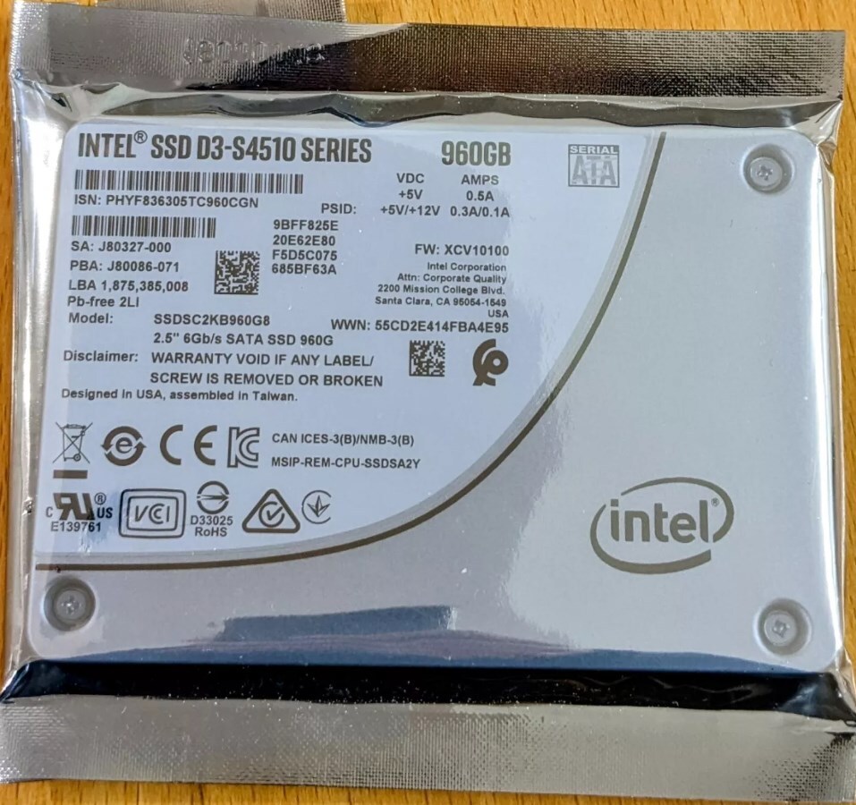 Intel S4510 960GB SSD 6Gb/s 2.5