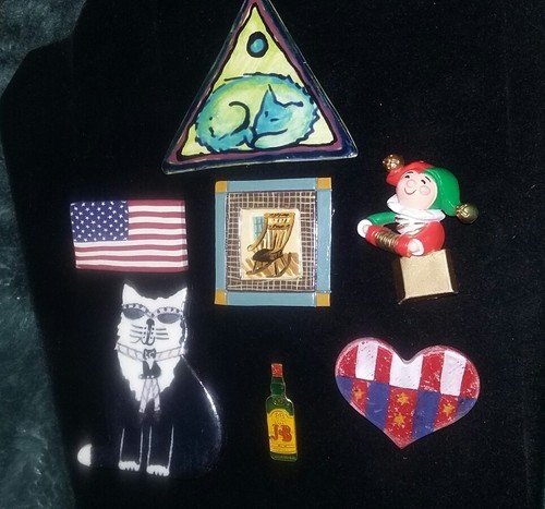 7 Different Pins  Including a J&B Scotch Tie Tack.