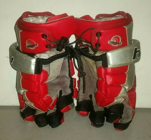 HARROW TORRENT 13.5 INCH LACROSSE GLOVES RED SILVER BLACK