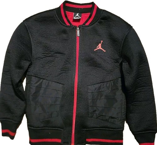 まあ。中※Jordan ジャケット キッズ用 フリース 黒赤 Air Jordan Flight Jacket Baby Winter Jacket Padded Black Red