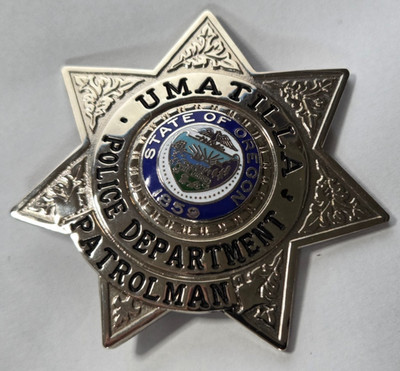 ORIGINAL Badge OREGON Umatilla Patrolman '70s Police 7-pt-star Polizei Abzeichen