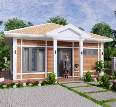 23x26 Feet Tiny House Plans 7x8 Meter 1 Bed 1 Bath Hip Roof PDF (A4 Hard Copy)